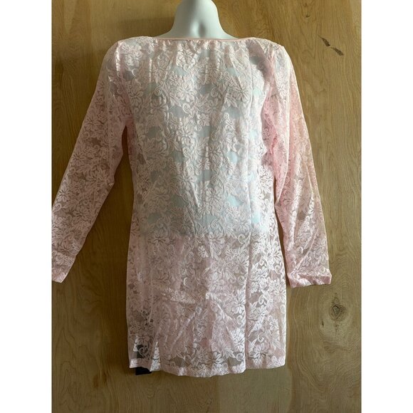 City Chic Other - City Chic Fox & Royal Plus Size Lingerie Pink Lace Semi-Sheer Chemise Sz 16 NEW